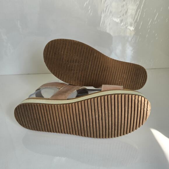 Nisolo Womens Go-To Flatform Sandals 7.5 Almond Strappy Casual Beachy Summer - Picture 8 of 11